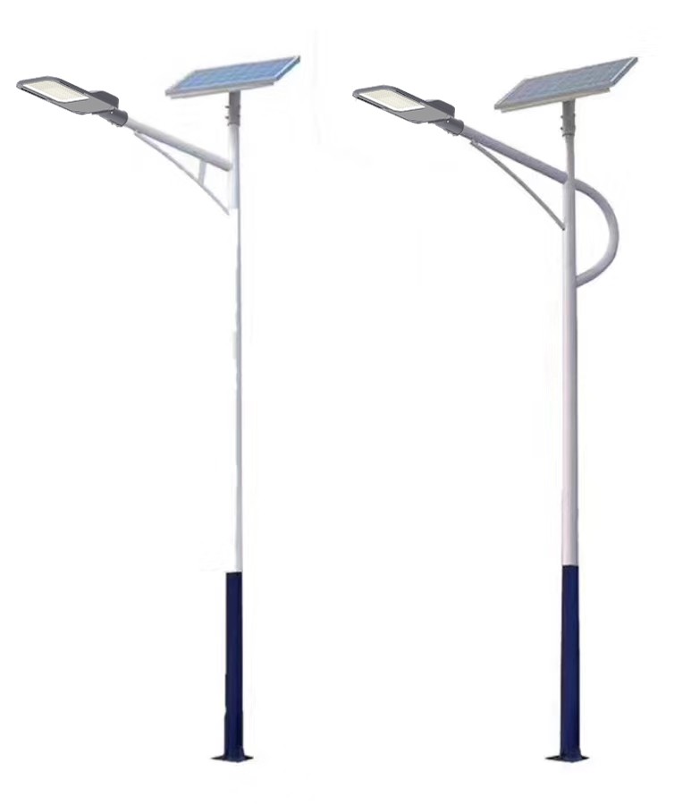 80W Brightness Split solar lamp pole mounted solar panel street lights with sensor for outside at factory price